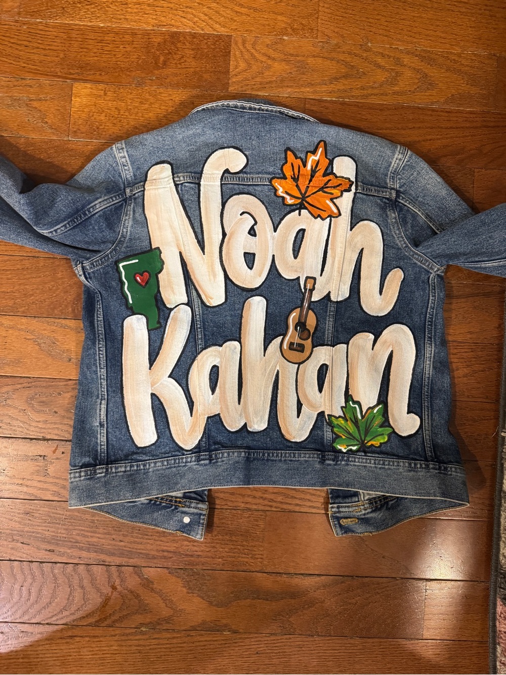 J. Crew Blue Denim Jean Jacket with Custom Painted 'Noah Kahan' Design